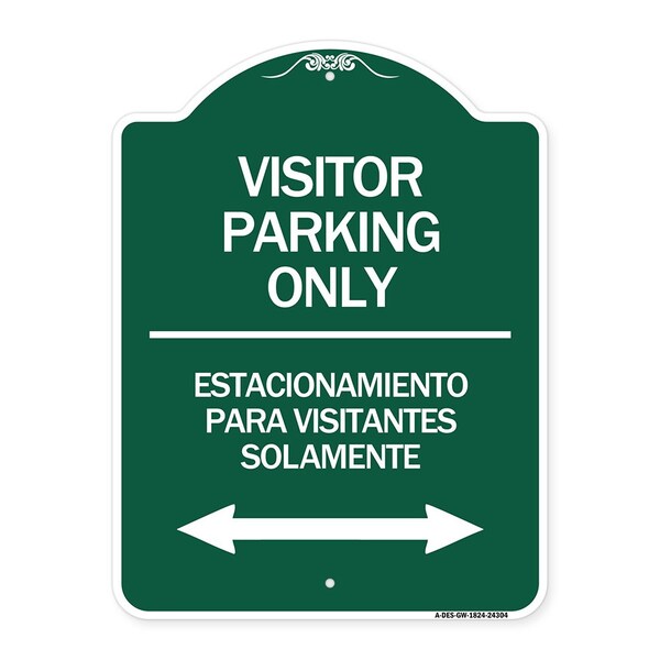 Bilingual Reserved Parking Visitor Parking Only Estacionamiento Para Visitantes, A-DES-GW-1824-24304
